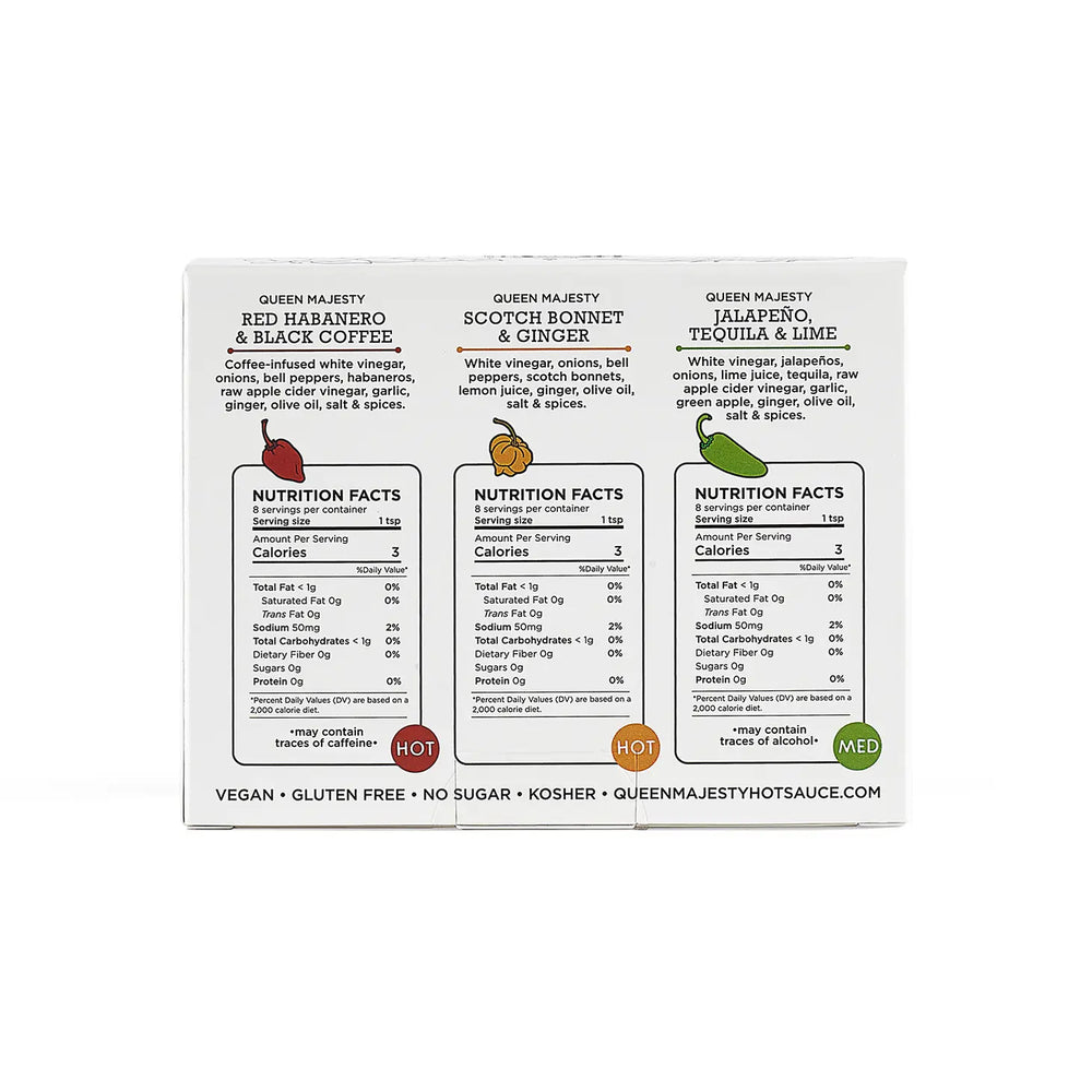 Queen Majesty Trinity Hot Sauce Sampler